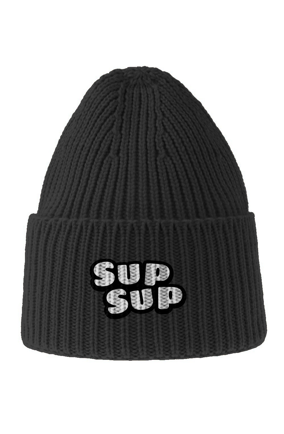 Sup Chunky Rib Knit Beanie